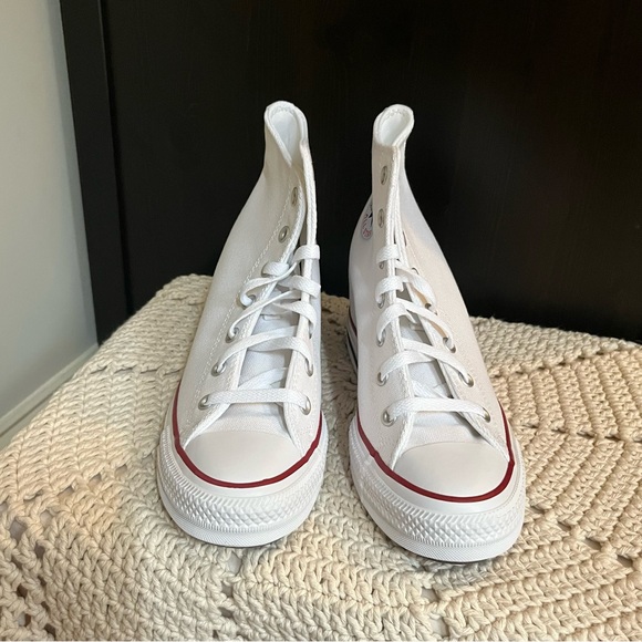 NIB Converse Chuck Taylor All Star White Wedge Platform Hi Top Shoes Women's 9.5 - Picture 5 of 11
